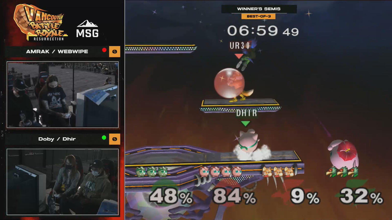 VBR 2022 - SSBM Doubles game overlay