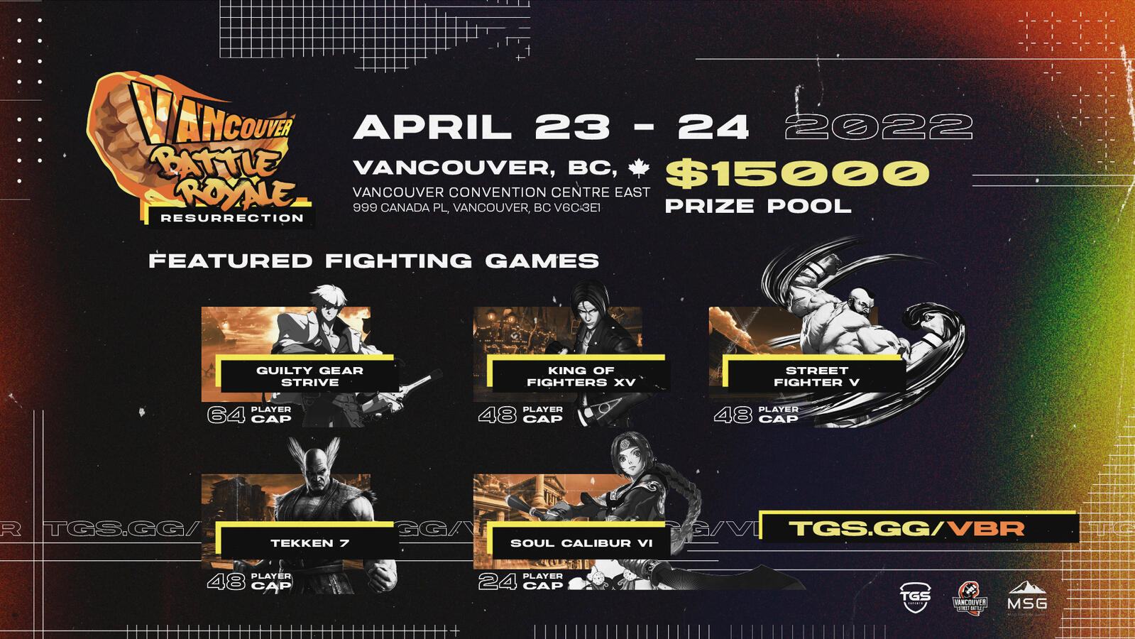 VBR 2022 - Featured fighting games graphic