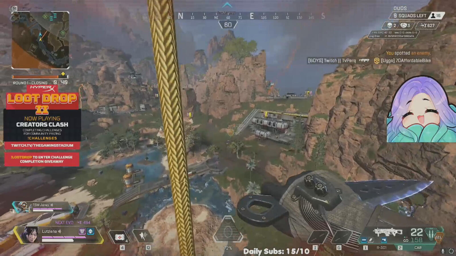 HyperX Loot Drop II - Apex influencer gameplay overlay