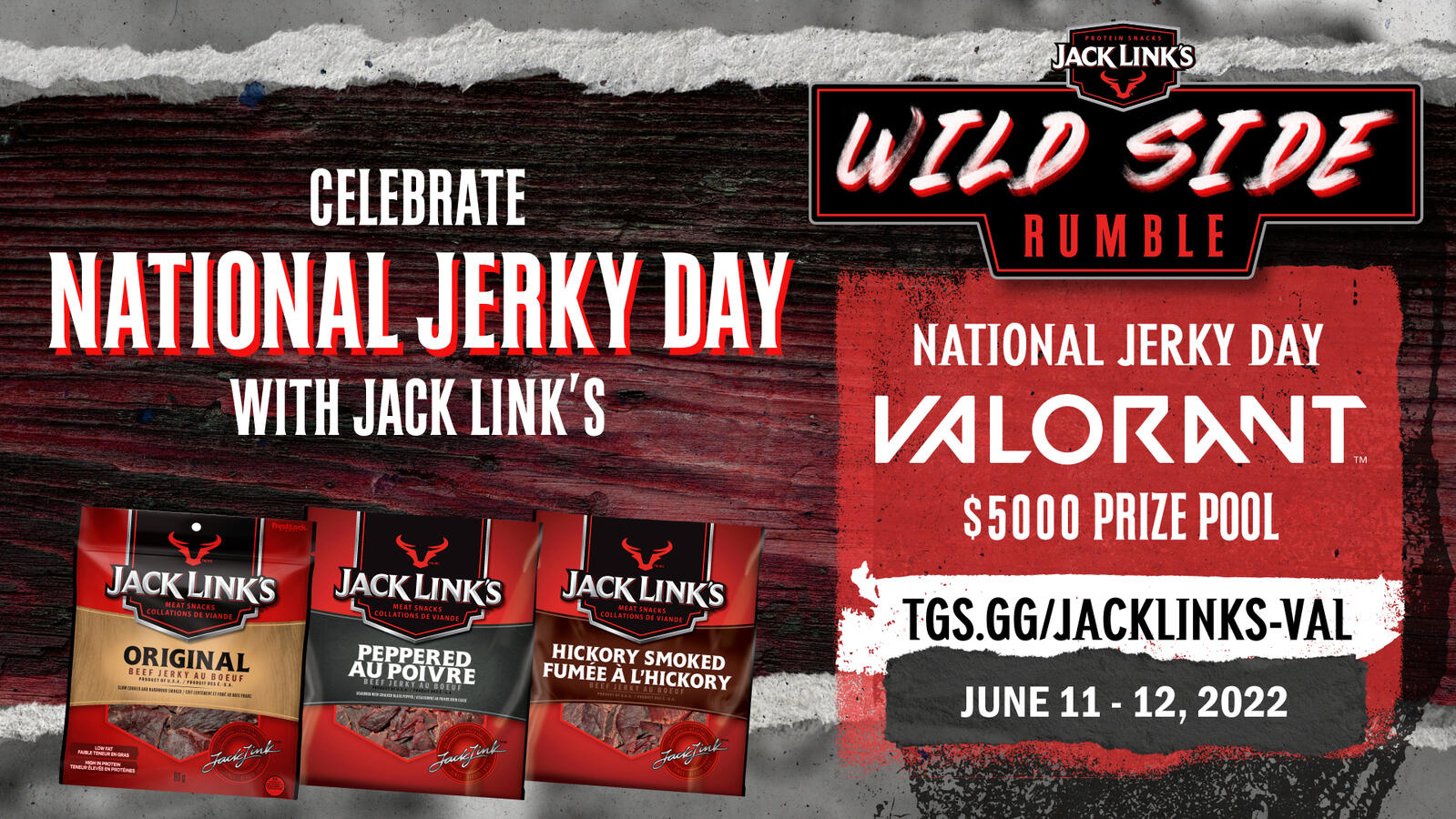 Jack Link&#39;s Wild Side Rumble - National Jerky Day Valorant promo graphic