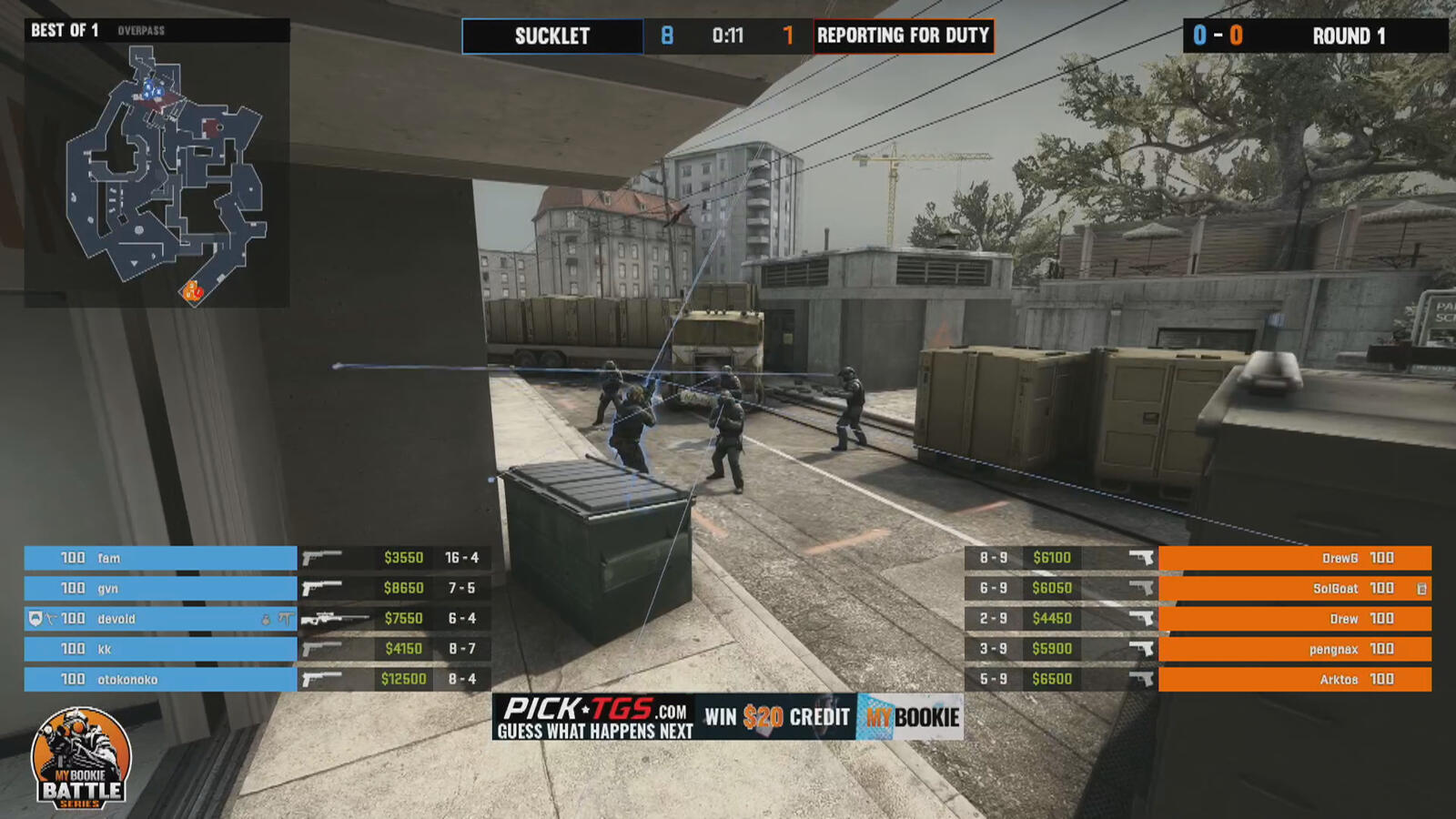 MyBookie Battle Series - Gameplay overlay + in game ad stream assets