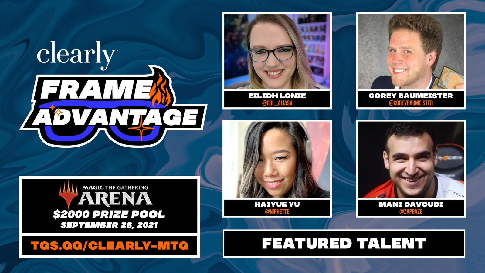 Clearly Frame Advantage - MTG talent promo graphic